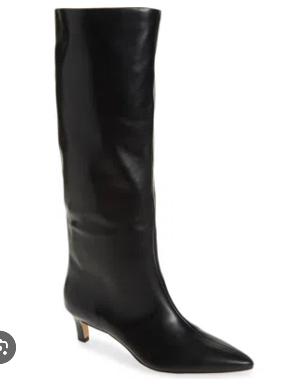 Nordstrom Black Over-the-Knee Pointed-Toe Kitten Heel Boots